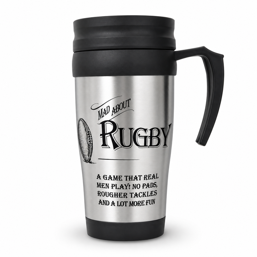 Mad About Rugby Stainless Steel Travel Mug - 207ML