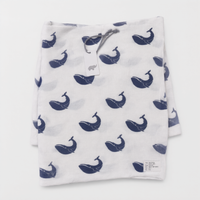 Monica + Andy Single Layer Muslin Swaddle Blanket - Whale