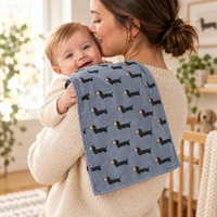Monica + Andy Organic Cotton Burp Cloth - Sausage Dog
