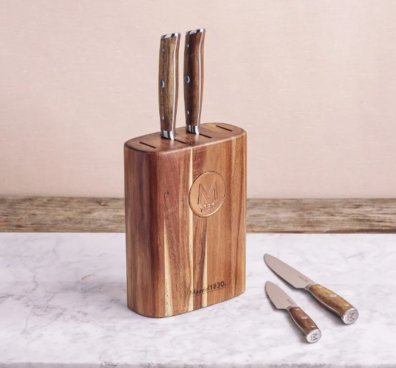 Mauviel 1830 Acacia Wood Knife Block - 4 slots