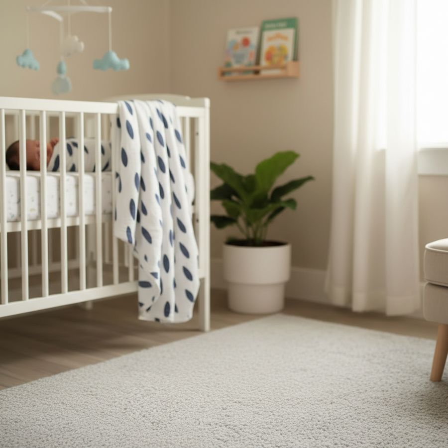 Monica + Andy Single Layer Muslin Swaddle Blanket - Leaf