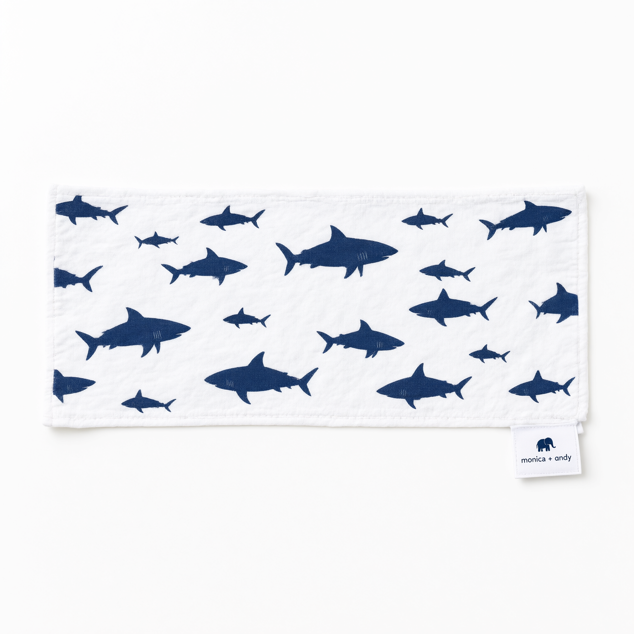 Monica + Andy Organic Muslin Burp Cloth - Shark