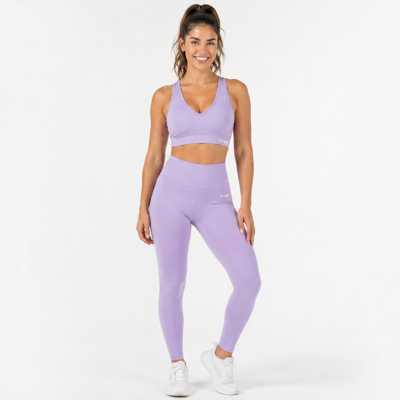 Snuggz Fit Super Stretch V Neck Bar and Legging Lilac Set (Various Sizes)