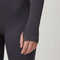 Snuggz Fit Ribbed Long Sleeve Grey Seamless Jumpsuit (Various Sizes)