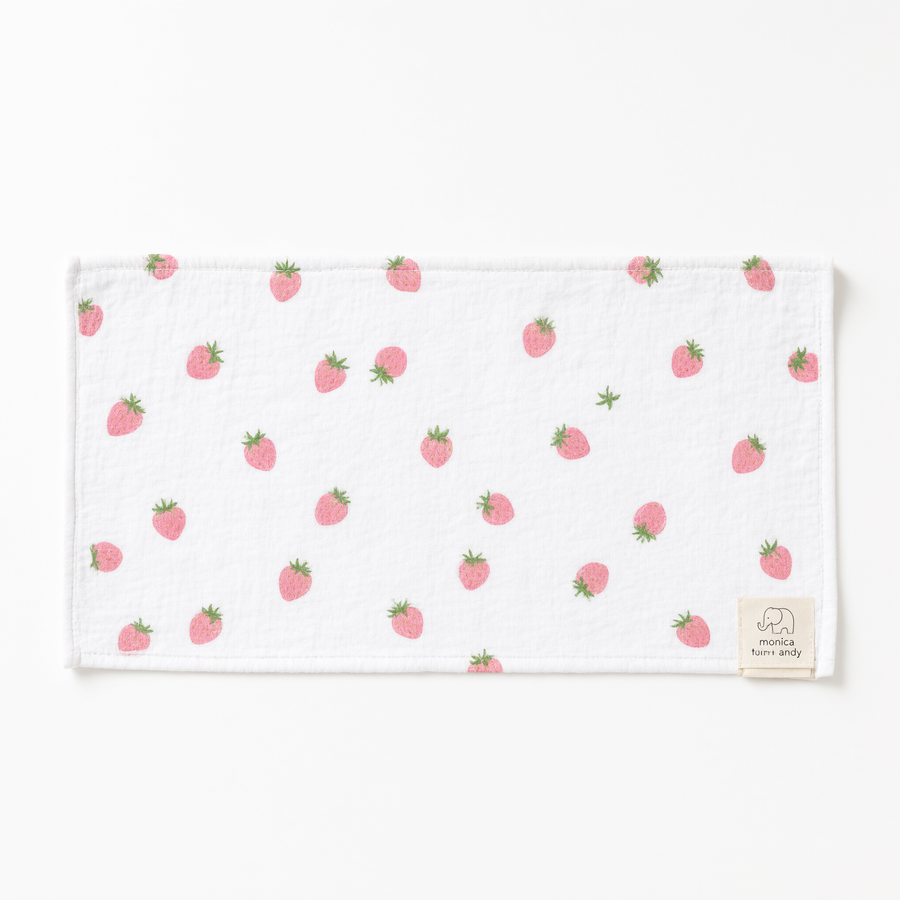 Monica + Andy Organic Muslin Burp Cloth - Strawberry