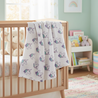 Monica + Andy Single Layer Muslin Swaddle Blanket - Unicorn