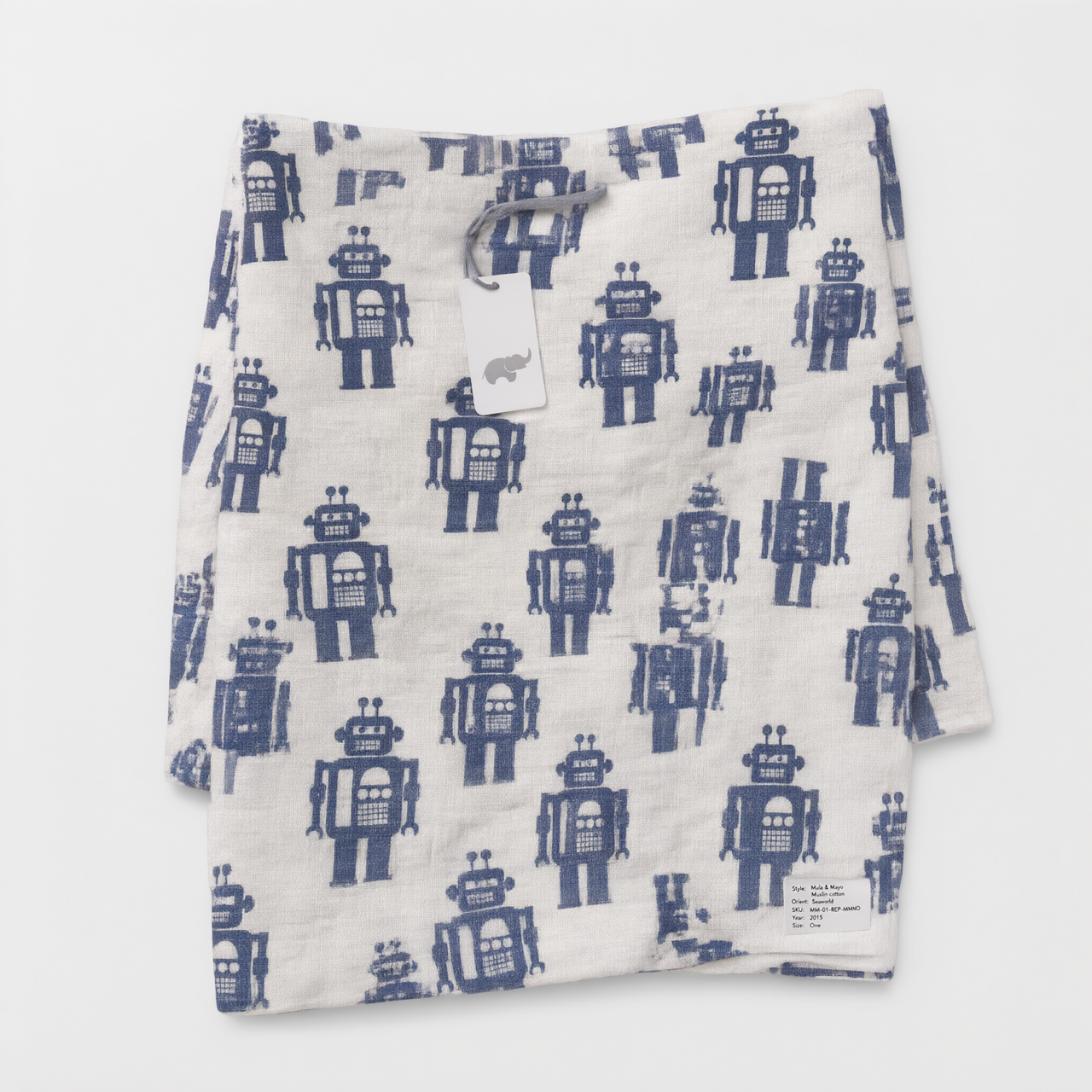 Monica + Andy Single Layer Muslin Swaddle Blanket - Robot