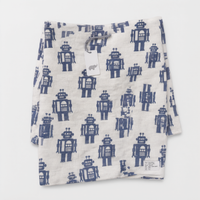 Monica + Andy Single Layer Muslin Swaddle Blanket - Robot