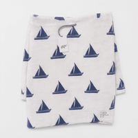 Monica + Andy Single Layer Muslin Swaddle Blanket - Blue Ships