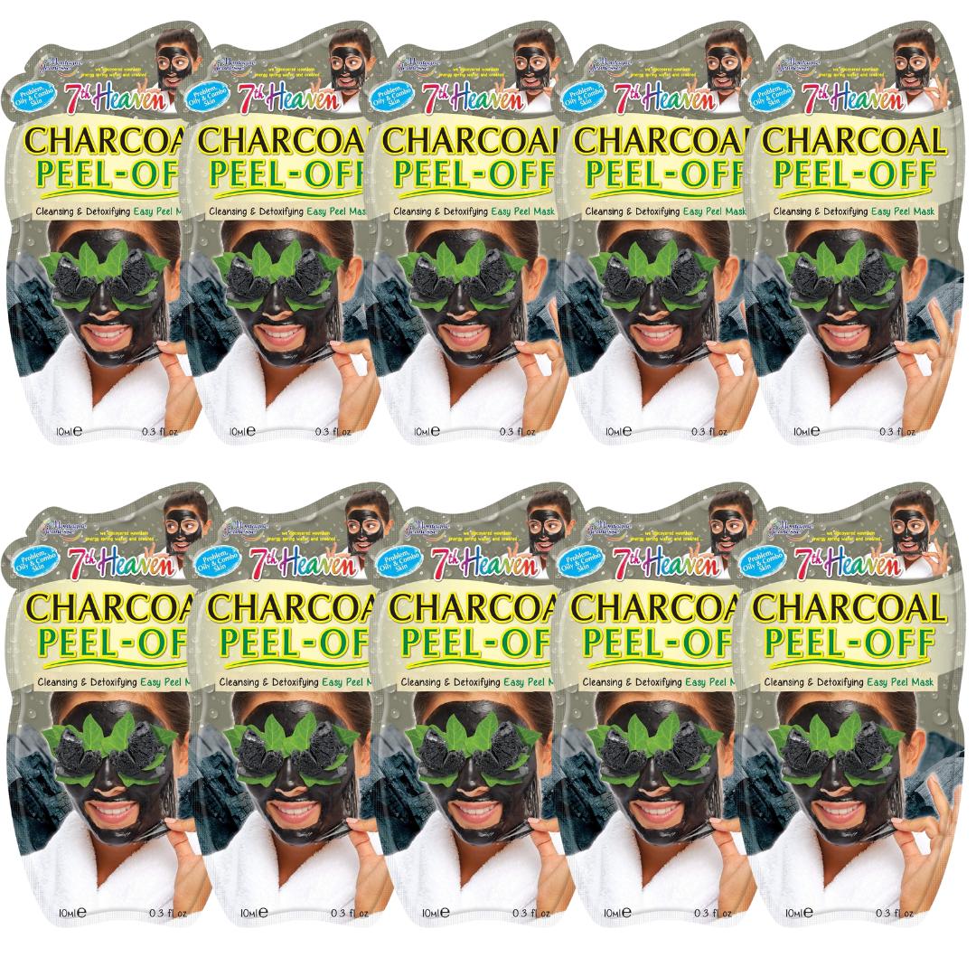 7th Heaven Charcoal Peel-Off Face Masks - 10 Pack