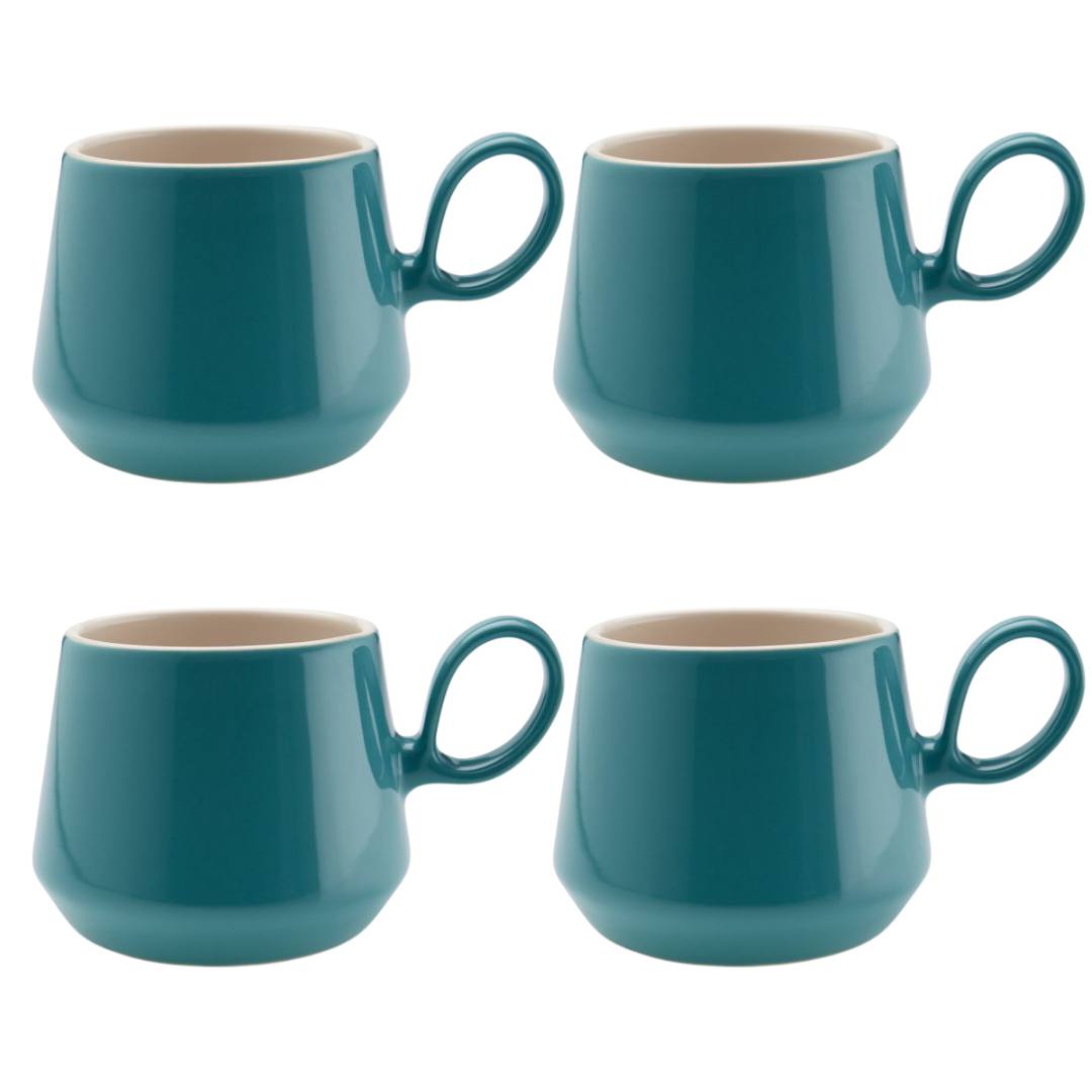 Fairmont & Main Sea Green Mugs - Retro Flared (Set of 4) RT38SG