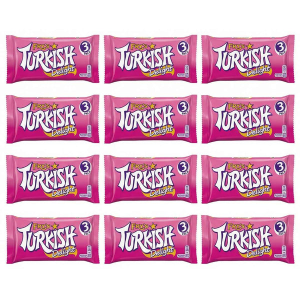 Fry's Turkish Delight | Classic Rose-Flavoured Chocolate Treats - 12x3x51g