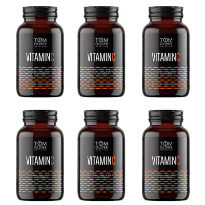 Tom Oliver Nutrition Vitamin C 1000mg - 6 Pack (360 Capsules)