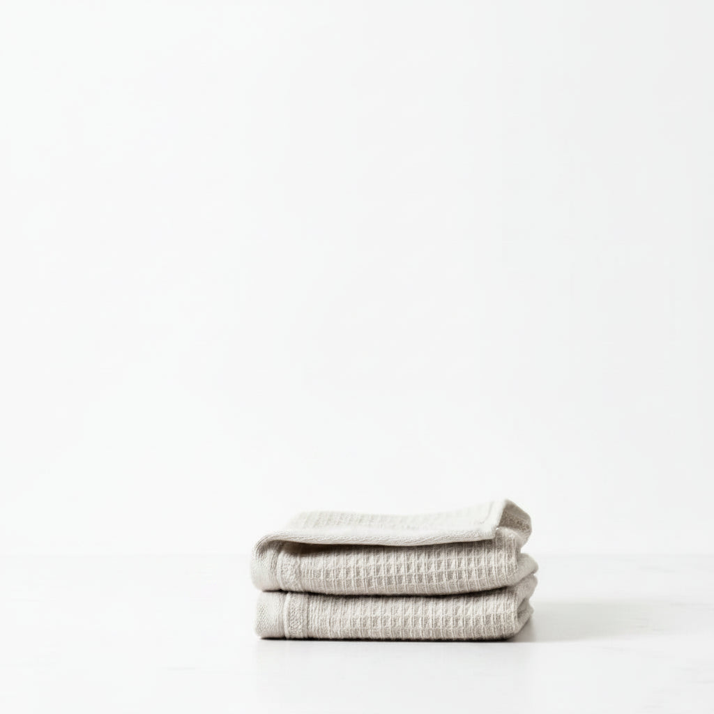Lunar Oceans Waffle Terry Face Cloth (Pair) - Oatmeal