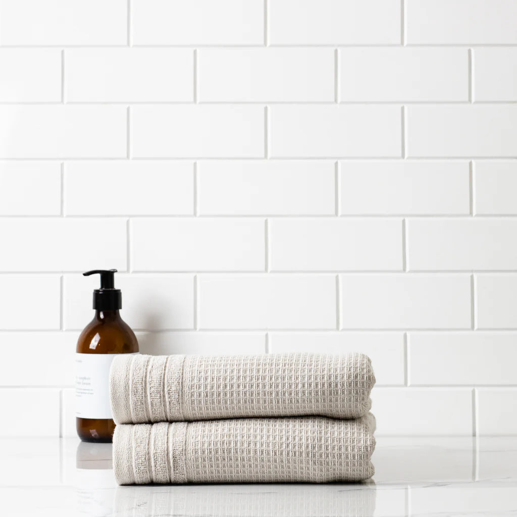 Lunar Oceans Waffle Terry Hand Towels - Oatmeal (3 Pack)