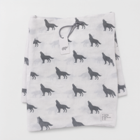 Monica + Andy Single Layer Muslin Swaddle Blanket - Wolf