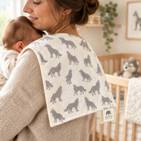 Monica + Andy Organic Cotton Burp Cloth - Grey Wolf