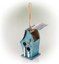 Alpine Corporation 30cm Outdoor Hanging Birdhouse - Blue - liquidation.store