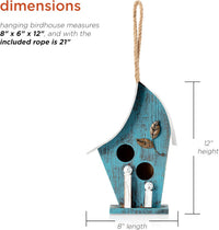Alpine Corporation 30cm Outdoor Hanging Birdhouse - Blue - liquidation.store