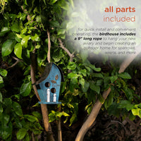 Alpine Corporation 30cm Outdoor Hanging Birdhouse - Blue - liquidation.store