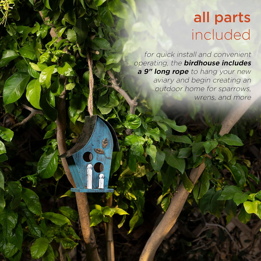 Alpine Corporation 30cm Outdoor Hanging Birdhouse - Blue - liquidation.store
