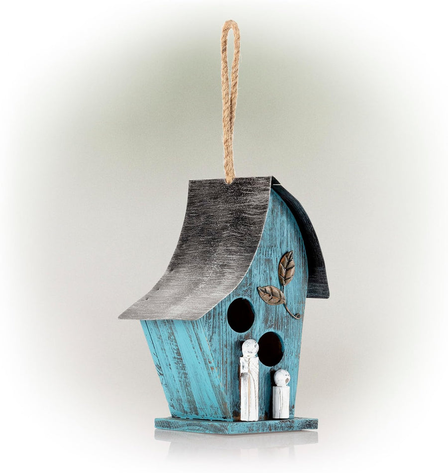 Alpine Corporation 30cm Outdoor Hanging Birdhouse - Blue - liquidation.store