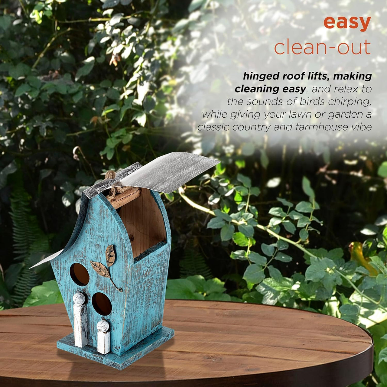 Alpine Corporation 30cm Outdoor Hanging Birdhouse - Blue - liquidation.store