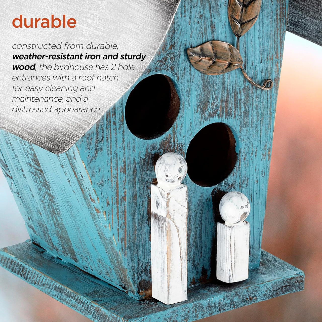 Alpine Corporation 30cm Outdoor Hanging Birdhouse - Blue - liquidation.store