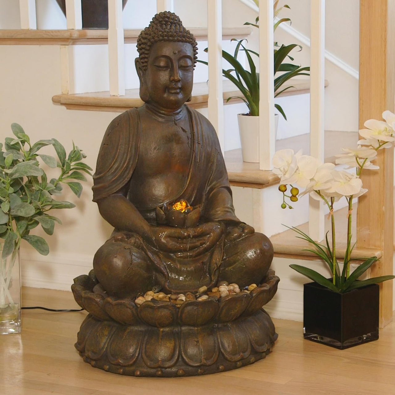Alpine Corporation 84 cm Tall Indoor/Outdoor Meditating Buddha Water Fountain - liquidation.store