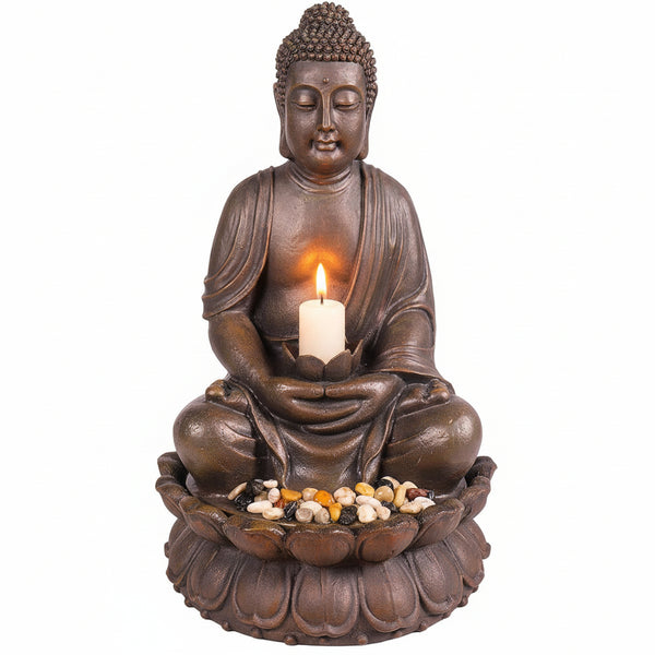 Alpine Corporation 84 cm Tall Indoor/Outdoor Meditating Buddha Water Fountain - liquidation.store