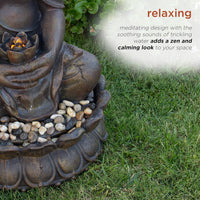 Alpine Corporation 84 cm Tall Indoor/Outdoor Meditating Buddha Water Fountain - liquidation.store