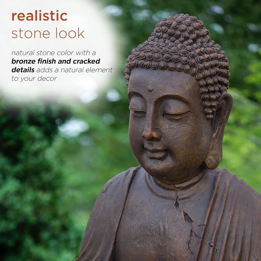 Alpine Corporation 84 cm Tall Indoor/Outdoor Meditating Buddha Water Fountain - liquidation.store