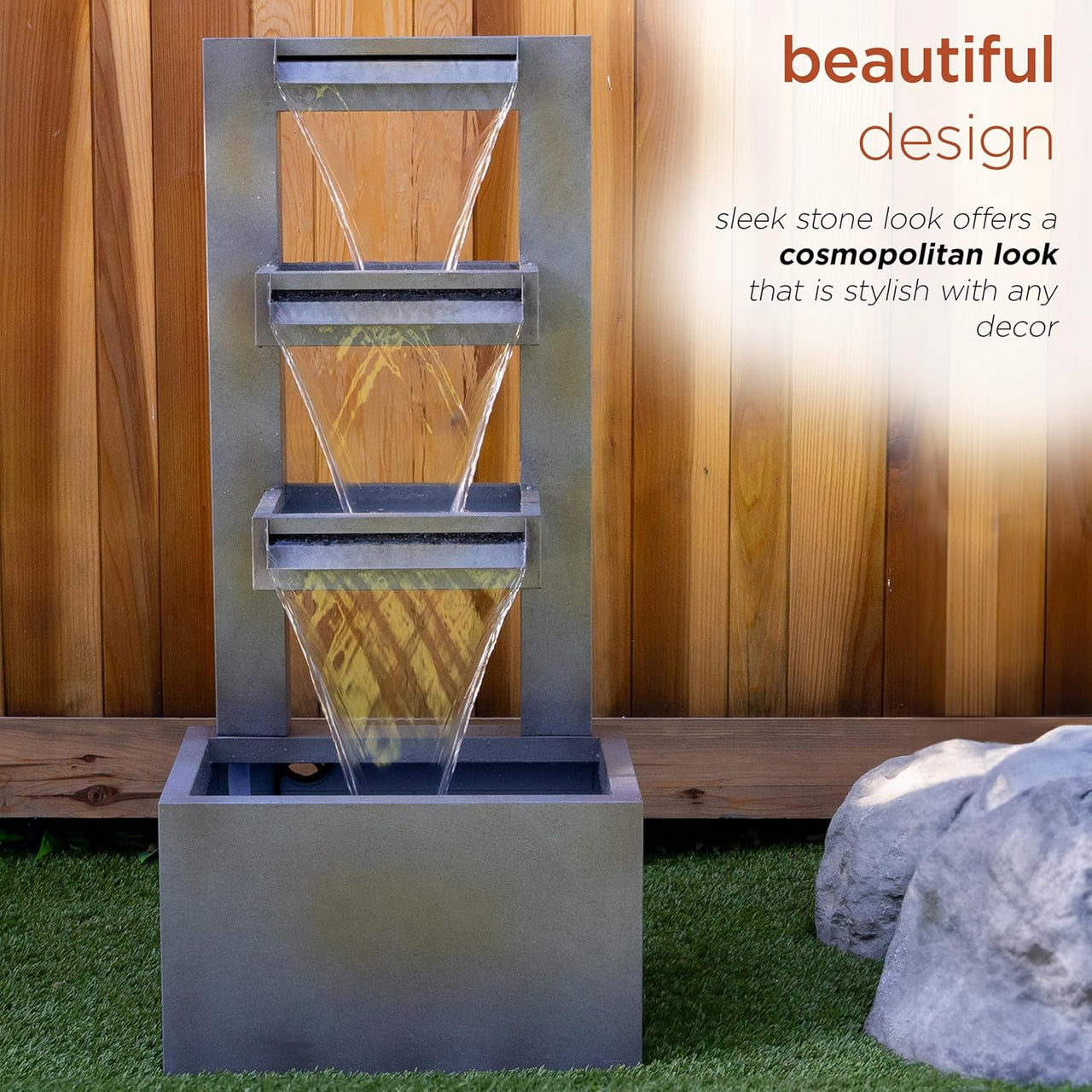 Alpine Corporation Metal Fountain - Grey - liquidation.store