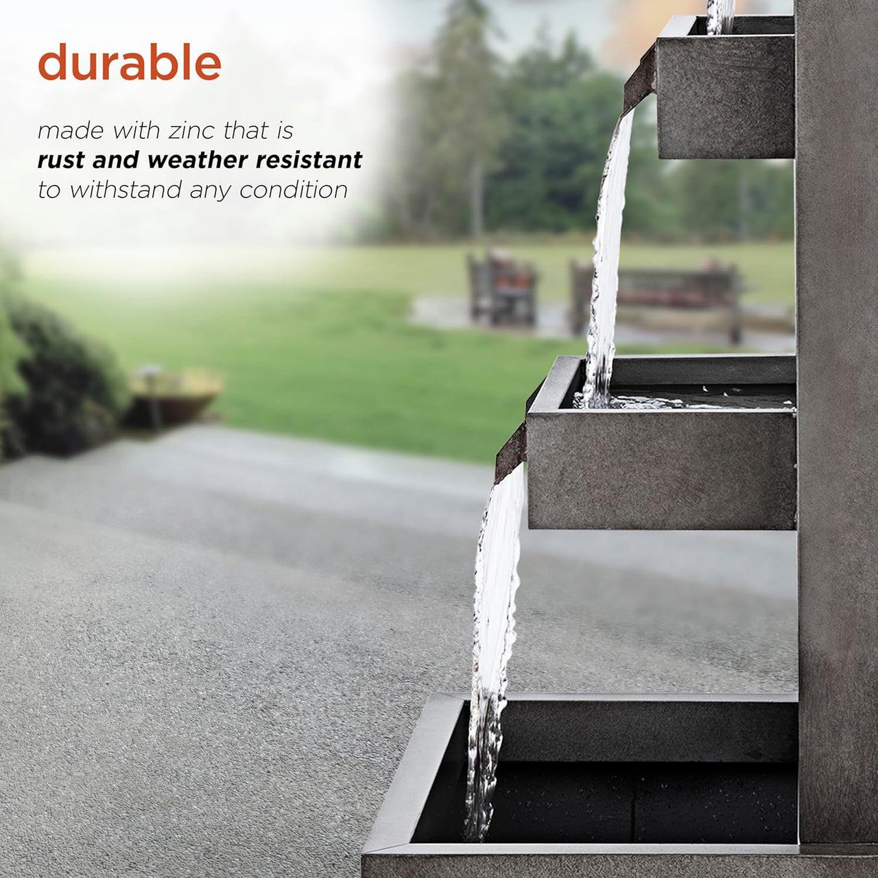 Alpine Corporation Metal Fountain - Grey - liquidation.store