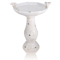 Alpine Corporation Outdoor Antique Ceramic Birdbath - Light Brown - liquidation.store