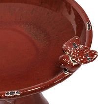 Thumbnail for Alpine Corporation Outdoor Ceramic Antique Pedestal Birdbath - Red - liquidation.store