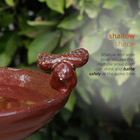 Thumbnail for Alpine Corporation Outdoor Ceramic Antique Pedestal Birdbath - Red - liquidation.store