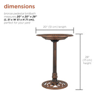 Alpine Corporation Outdoor Pedestal Birdbath - Bronze - liquidation.store