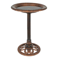 Alpine Corporation Outdoor Pedestal Birdbath - Bronze - liquidation.store