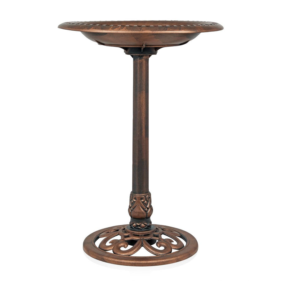 Alpine Corporation Outdoor Pedestal Birdbath - Bronze - liquidation.store