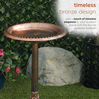 Alpine Corporation Outdoor Pedestal Birdbath - Bronze - liquidation.store