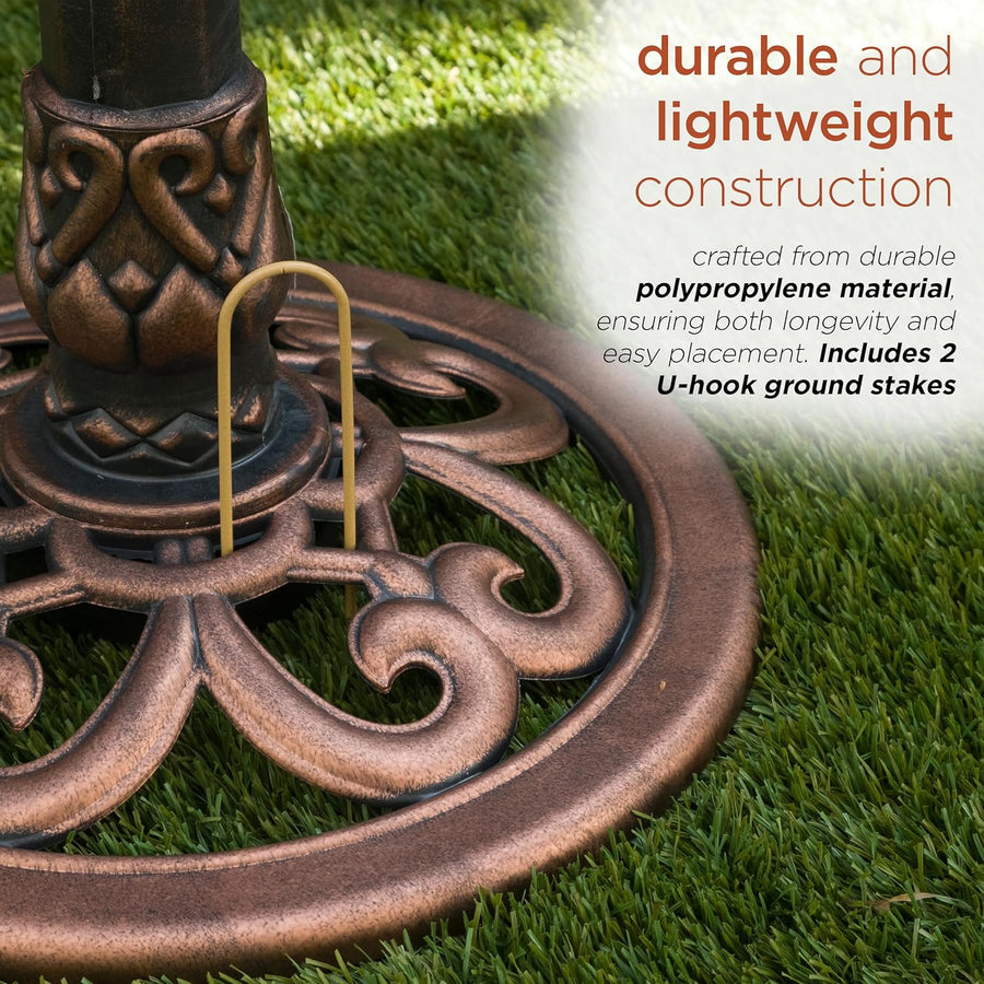 Alpine Corporation Outdoor Pedestal Birdbath - Bronze - liquidation.store