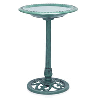 Alpine Corporation Outdoor Pedestal Birdbath - Green - liquidation.store