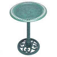 Alpine Corporation Outdoor Pedestal Birdbath - Green - liquidation.store