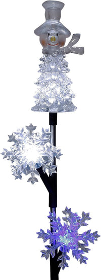Thumbnail for Alpine Corporation Snowman and Snowflakes Christmas Solar Powered Stake - liquidation.store