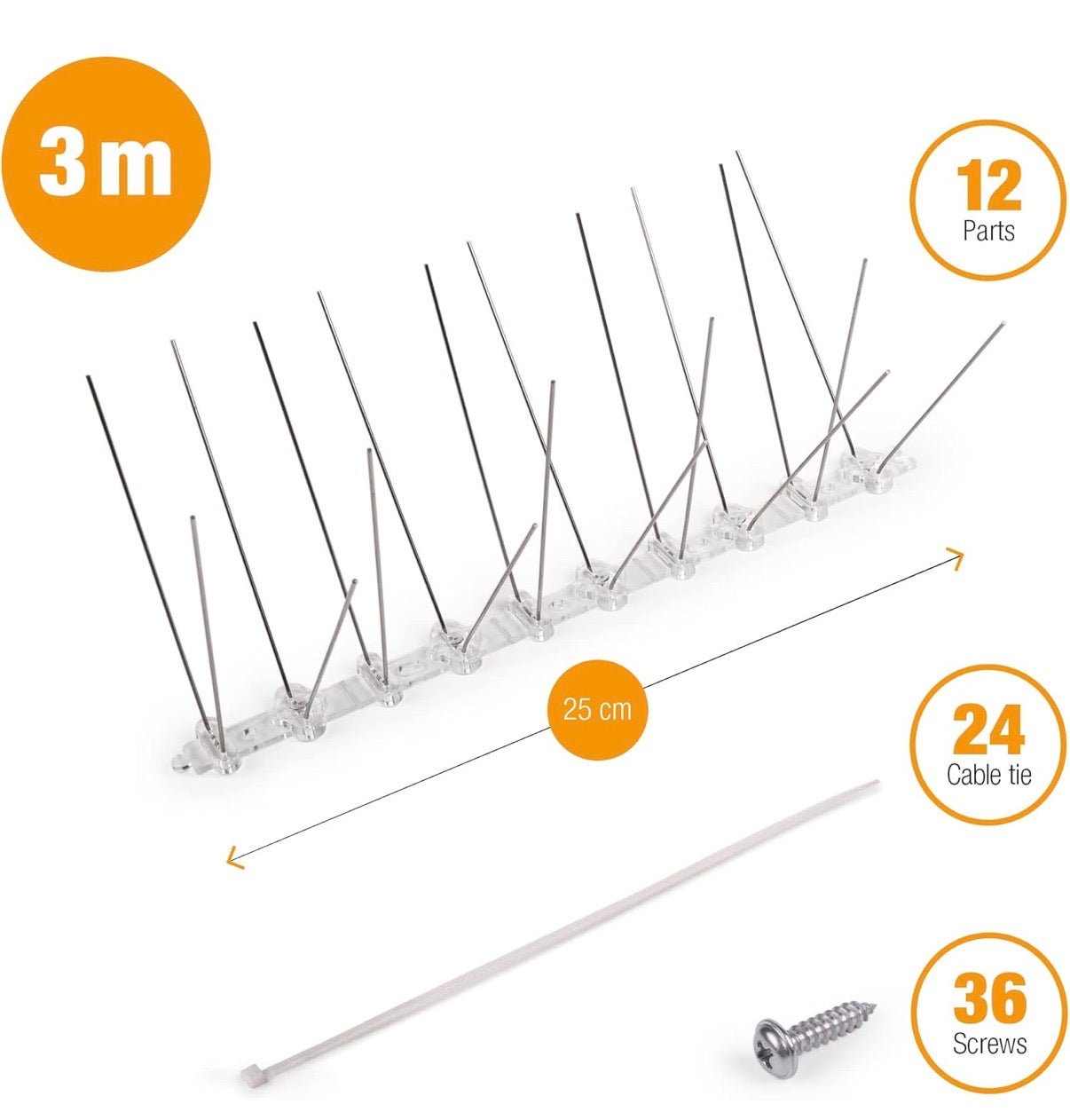 Amazy Plastic Bird Spikes 3 Meter Deterrent - liquidation.store