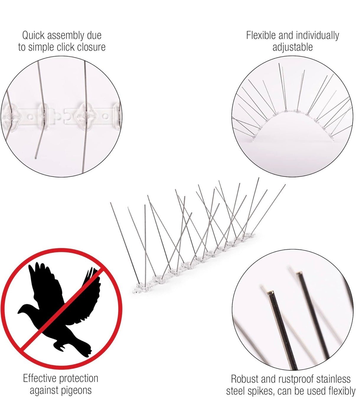 Amazy Plastic Bird Spikes 3 Meter Deterrent - liquidation.store