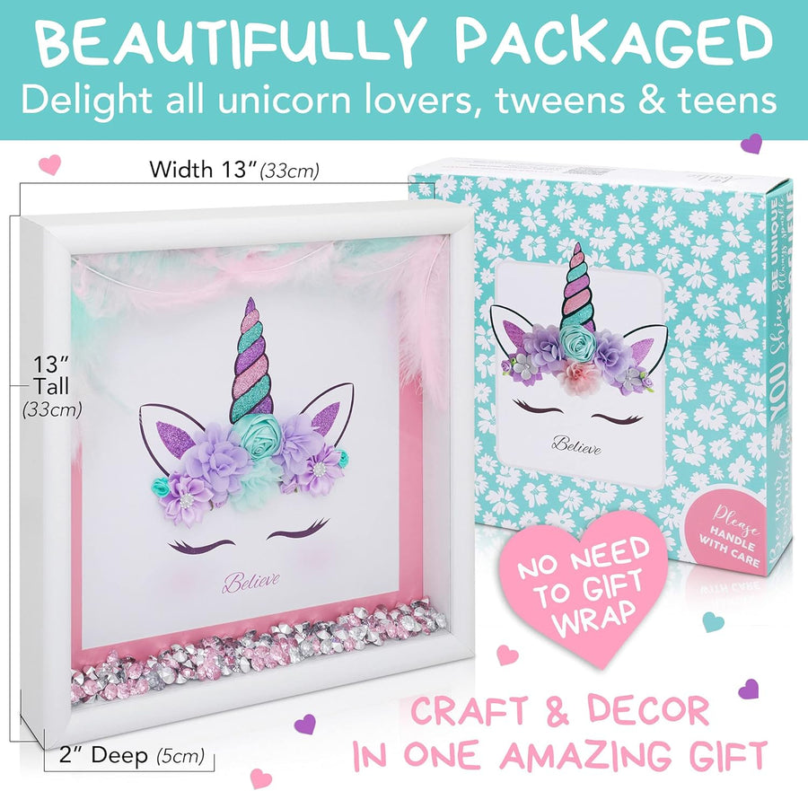 Amitié Lane DIY Unicorn Picture Craft Kit - Create Your Own Wall Art Decor - liquidation.store