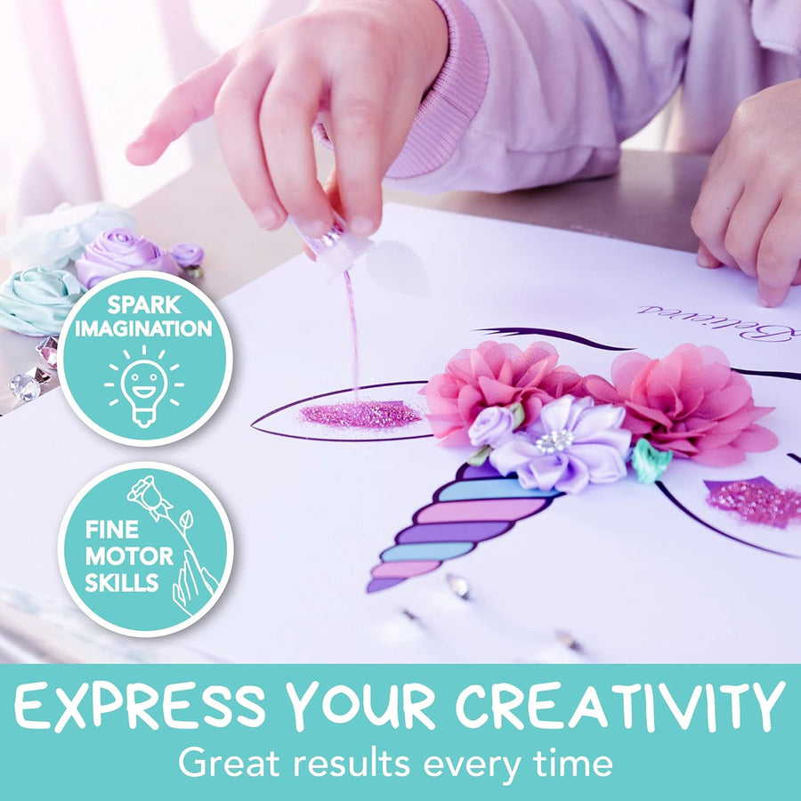 Amitié Lane DIY Unicorn Picture Craft Kit - Create Your Own Wall Art Decor - liquidation.store