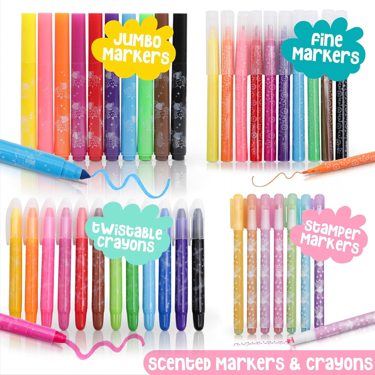 Amitié Lane Scented Markers With Fairy Pencil Case 6YRS+ - liquidation.store